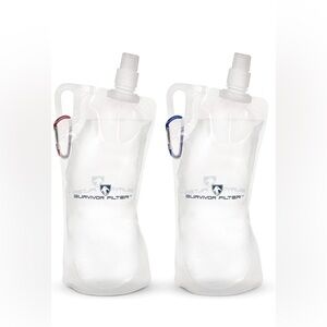 COPY - Two 1L Clear Collapsable Waterbottles